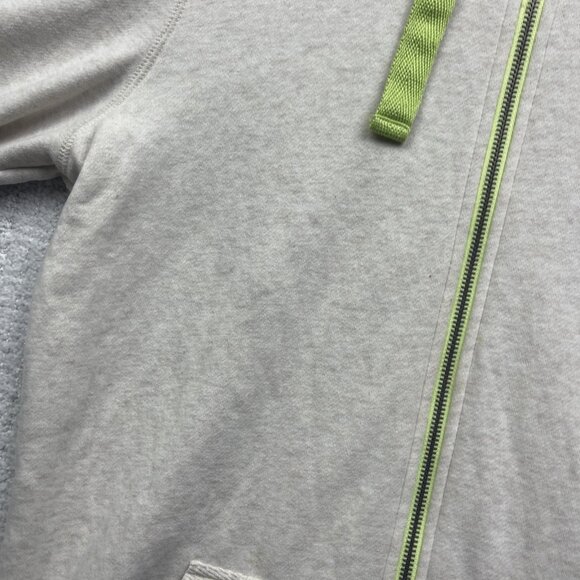 Y2K ROXY Full zip Hoodie Fleece Off-White / Green Skater Surf Beach Women Sz M - Picture 10 of 16